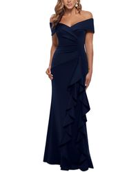 Xscape - Ruffled Off-the-shoulder Evening Dress - Lyst