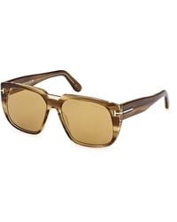 Tom Ford - Square Full Rim, With A Coloured Havana Frame And Lens - Lyst