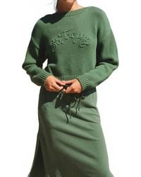 Sundry - Crop Boatneck Embroidered Sweater - Lyst
