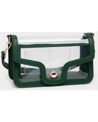Fashnzfab - Solid Faux Leather Transparent Rectangle Shoulder Bag - Lyst