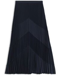 BOSS - Plissé-Satin Skirt With Chevron Pattern - Lyst