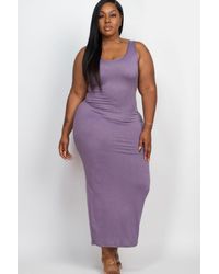 TRUEDAMES - Fashnzfab Plus Size Solid Basic Maxi Dress - Lyst