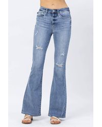 Judy Blue - Hi-Rise Destroyed Fit & Flare Jean - Lyst