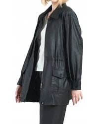Clara Sunwoo - Liquid Leather Drawstring Waist Utility Jacket - Lyst