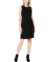 Calvin Klein - Faux Wrap Midi Sheath Dress - Lyst