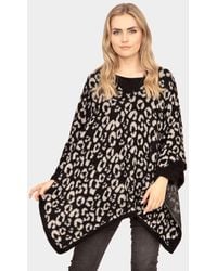 TRUEDAMES - Leopard Printed Poncho - Lyst