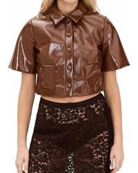 Baum und Pferdgarten - Beth Faux Leather Cropped Jacket - Lyst