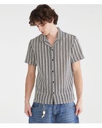 Aéropostale - Short Sleeve Textured Stripe Camp Shirt - Lyst