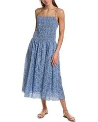 English Factory - Checked Smocked Midi Dress - Lyst