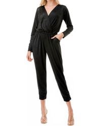 Ariella - V Neck Long Sleeve Jumpsuit - Lyst