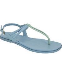 Kenneth Cole - Warren Buckle Faux Leather T-Strap Sandals - Lyst