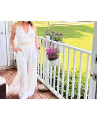 Surf Gypsy - Gauze Embroidered Jumpsuit - Lyst