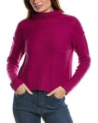 Forte - Crop Textured Mock Neck Wool & Cashmere-blend Sweater - Lyst