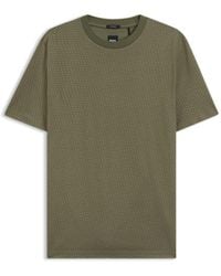 BOSS - Mercerized-Cotton T-Shirt With Two-Tone Monograms - Lyst