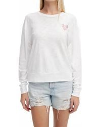 Chrldr - Foil Hearts Long Sleeve Boatneck Top - Lyst