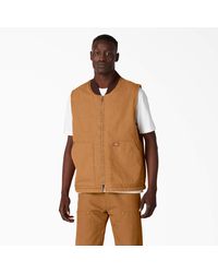 Dickies - Stonewashed Duck High Pile Fleece Lined Vest - Lyst