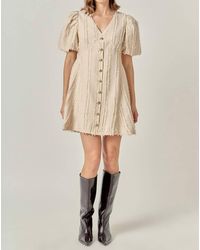 2.7 August Apparel - Lindsey Button Up Mini Dress - Lyst
