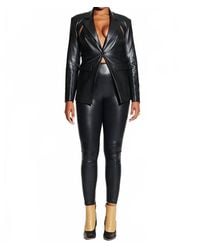 Circular Path - Vegan Leather Cut Out Blazer - Lyst