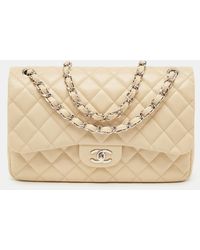 Chanel - Quilted Caviar Leather Jumbo Classic Double Flap Bag - Lyst