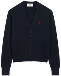 Ami Paris - Ami De Coeur Wool Cardigan - Lyst