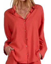 Elan - Allison Button Up Top - Lyst