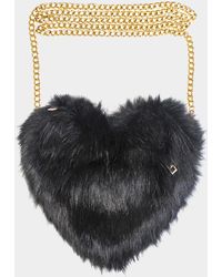 Fashnzfab - Faux Fur Heart Crossbody Bag - Lyst