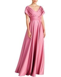 THEIA - Cecelia Draped A-Line Gown - Lyst