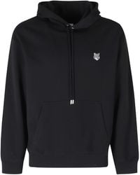 Maison Kitsuné - Fox Head Embroidered Logo Wide Cotton Hoodie - Lyst