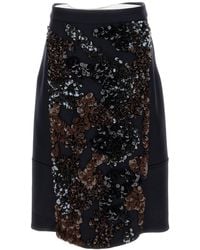 Plan C - Sequin Embroidery Wool Blend Mini Skirt - Lyst
