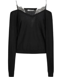 IRO - Cold-Shoulder Sweater With Lace Trim And Cropped Fit - Lyst
