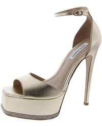 Steve Madden - Keeva Leather Ankle Strap Platform Heels - Lyst