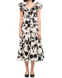 SOFIA The Label - Bobbie Embroidery Midi Dress - Lyst