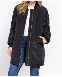 Active Basic - Long Line Bomber Jacket - Lyst
