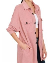 Zenana - Button Down Shacket - Lyst