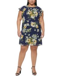 Jessica Howard - Plus Floral Print Knee-length Mini Dress - Lyst