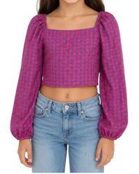 Theme - Girls Tie Houndstooth Top - Lyst