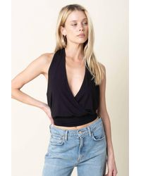 Olivaceous - Isabel Halter Crop Knit Top - Lyst