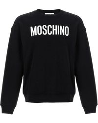 Moschino - Logo Print Cotton Sweatshirt With Crew Neck - Lyst