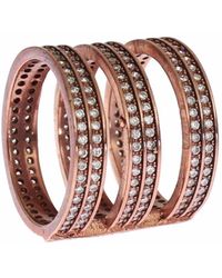 Nialaya - Gold 925 Silver Clear Cz Pink Ring - Lyst