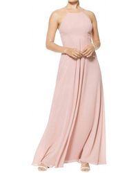 Bill Levkoff - Empire Waist Chiffon Spaghetti Strap Gown - Lyst