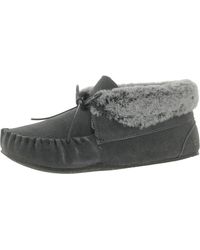 Minnetonka - Cabin Suede Faux Fur Bootie Slippers - Lyst