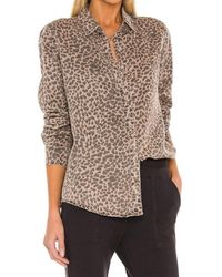 Monrow - Leopard Long Sleeve Shirt - Lyst