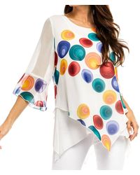 Adore - Chiffon Bright Multi Colored Dot Blouse - Lyst