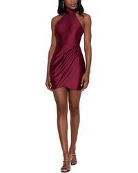 Blondie Nites - Juniors Halter Mini Cocktail And Party Dress - Lyst