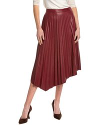 Vince Camuto Pleated Midi Skirt - Red