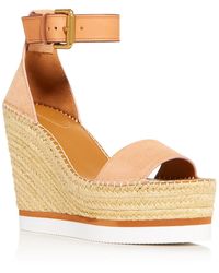See By Chloé - Glyn Suede Ankle Strap Wedge Sandals - Lyst