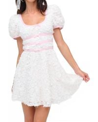 For Love & Lemons - Stacked Blossom Lace Mini Dress - Lyst