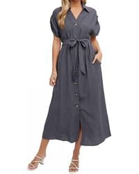 Bluivy - Belted Shirt Dress - Lyst