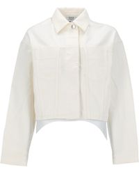Maison Kitsuné - Boxy Fit Cropped Cotton Jacket - Lyst