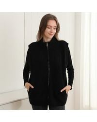 TRUEDAMES - Cozy Solid Oversized Zipper Front Pocket Sweater Vest - Lyst